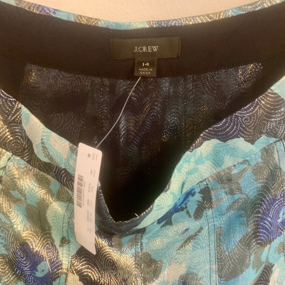 J. Crew Pleated Midi Metallic Floral Skirt - Picture 2 of 7